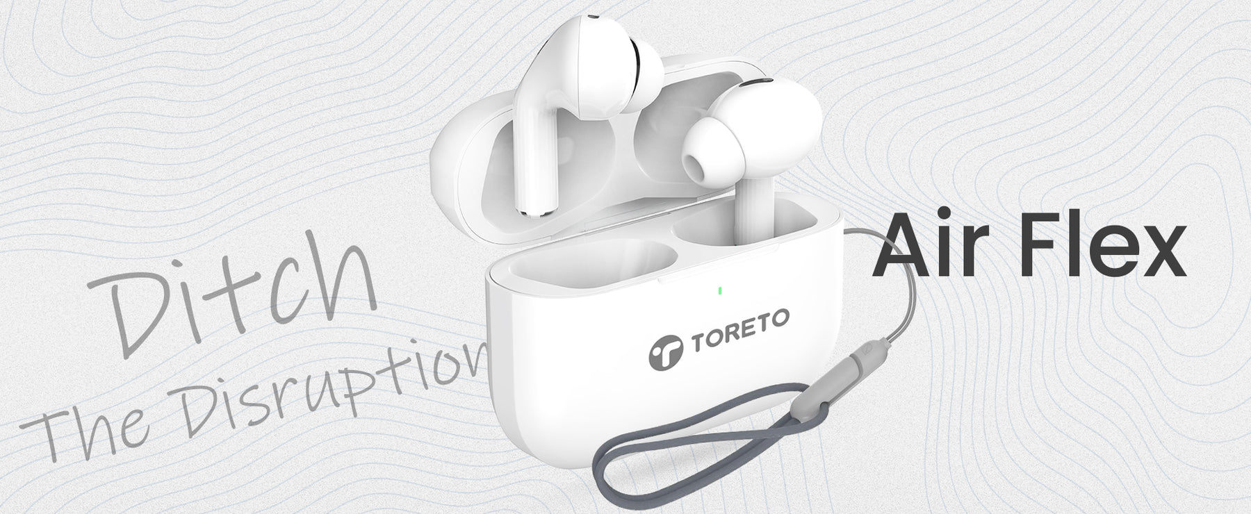 Toreto Air Flex ANC Wireless Earbuds with Wireless Charging